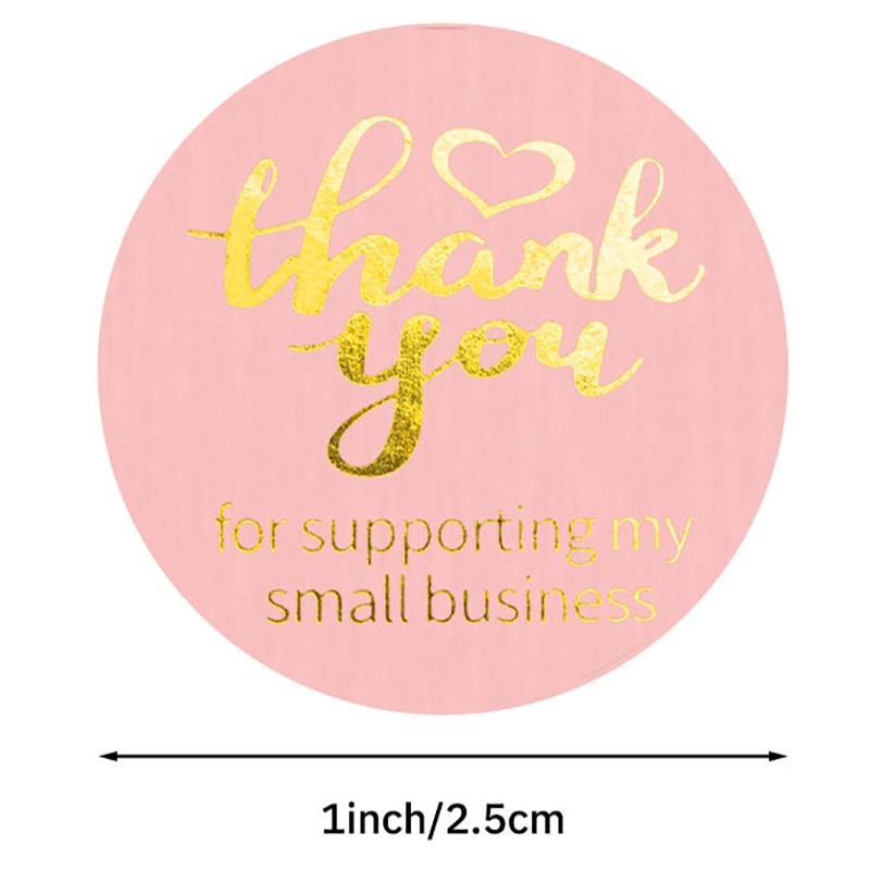 500pcs / Roll Stiker Desain Thank You For My Small Business Ukuran 1 Untuk Hadiah