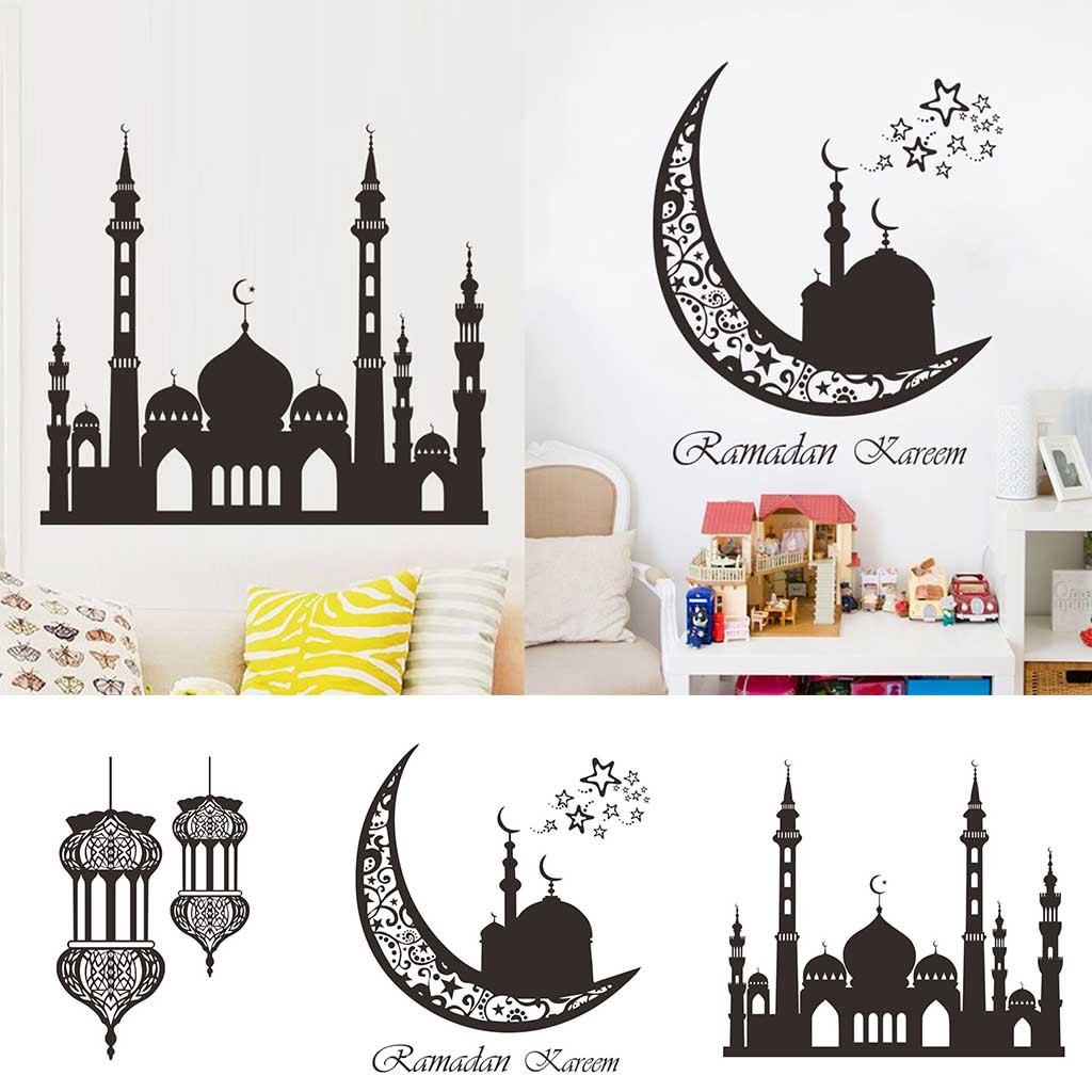 Stiker Dinding Decal Vinyl Desain Calli Ramadhan Untuk Kamar