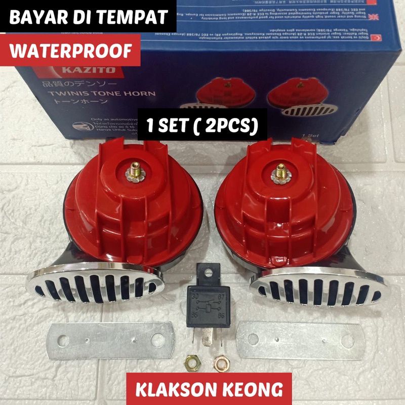 sale termurah klakson keong double 12 volt motor/mobil free relay plus breket universal