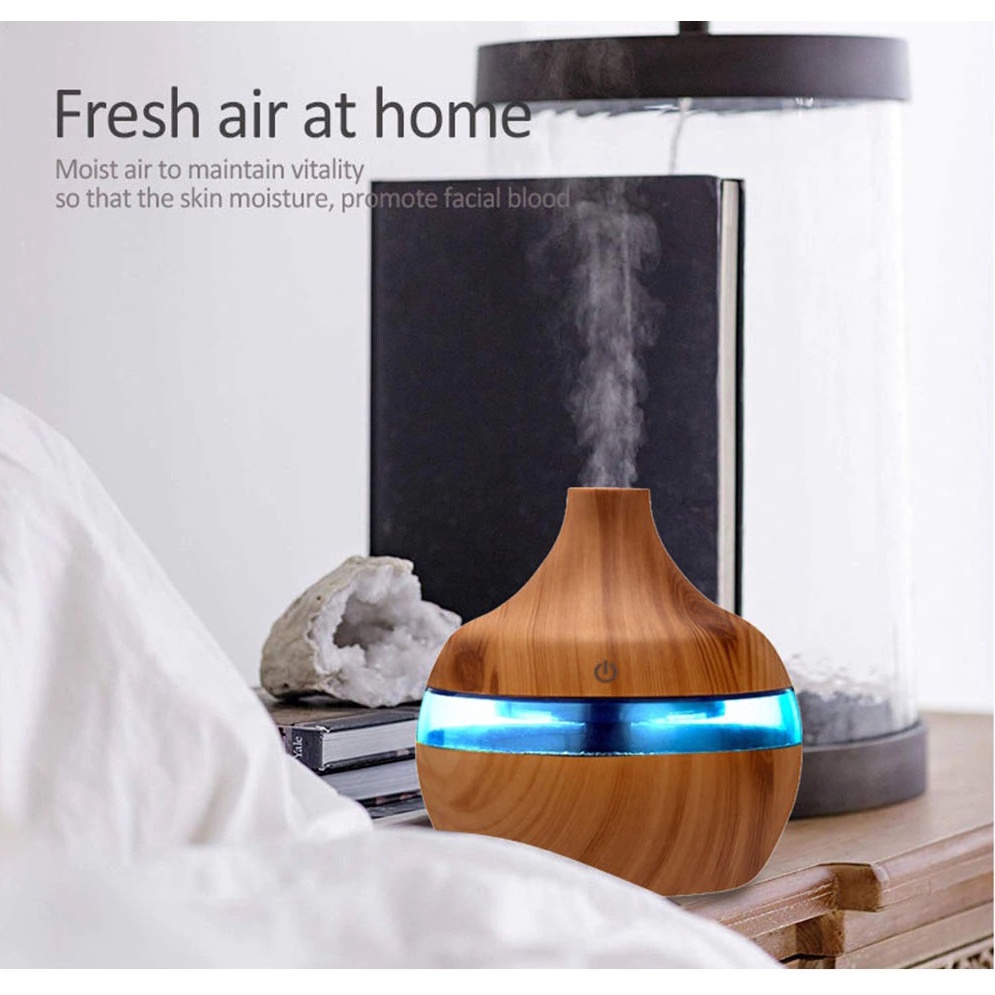 Humidifier Diffuser Aromaterapi Essential Oil Aromatherapy Disfuser Ultrasonic Pelembab Udara Pengharum Ruangan-Kuncup Kayu