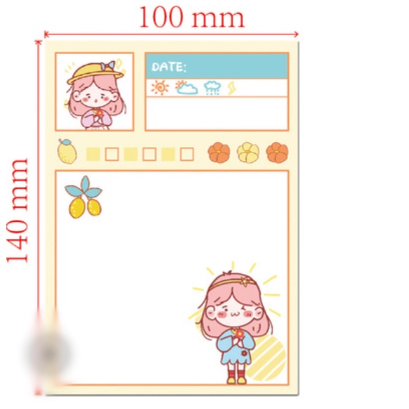 [ORGM] Memo Pad isi 100 lembar check list memo notepad-Cewek Bunga