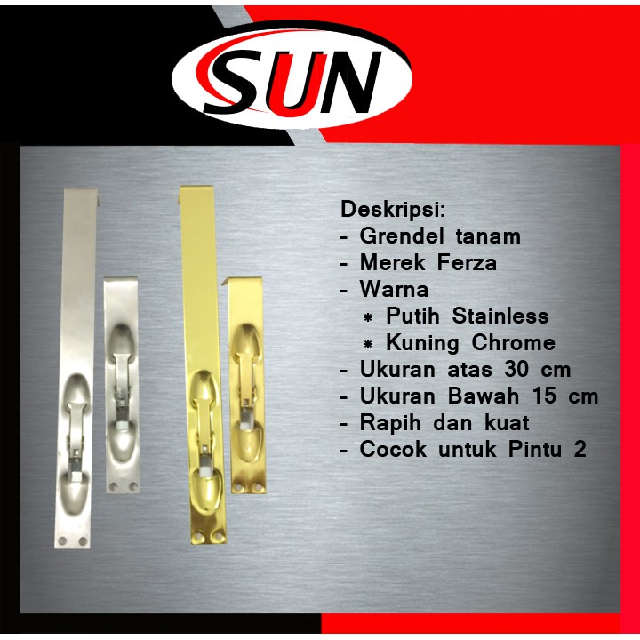 Grendel Selot Tanam Pintu Rumah Putih Stainlees Kuning Gold Chrome