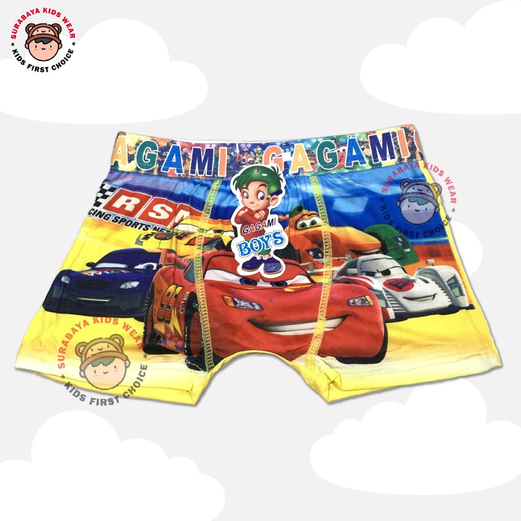 Boxer Anak Laki - Laki Motif Cars dan Super Hero Gagami