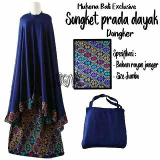 Mukena bali songket prada super jumbo warna dongker violet