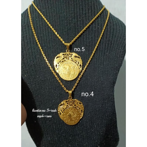 Kalung koin rupiah Replika mas 24k(london),warna sprti emas 24k ya,,bisa dipake sehari2/acara tertentu