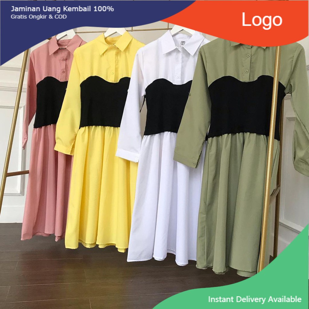 COD - Gio Long Tunik Atasan Muslim Wollycrepe Korean Style Fashion Wanita Premium