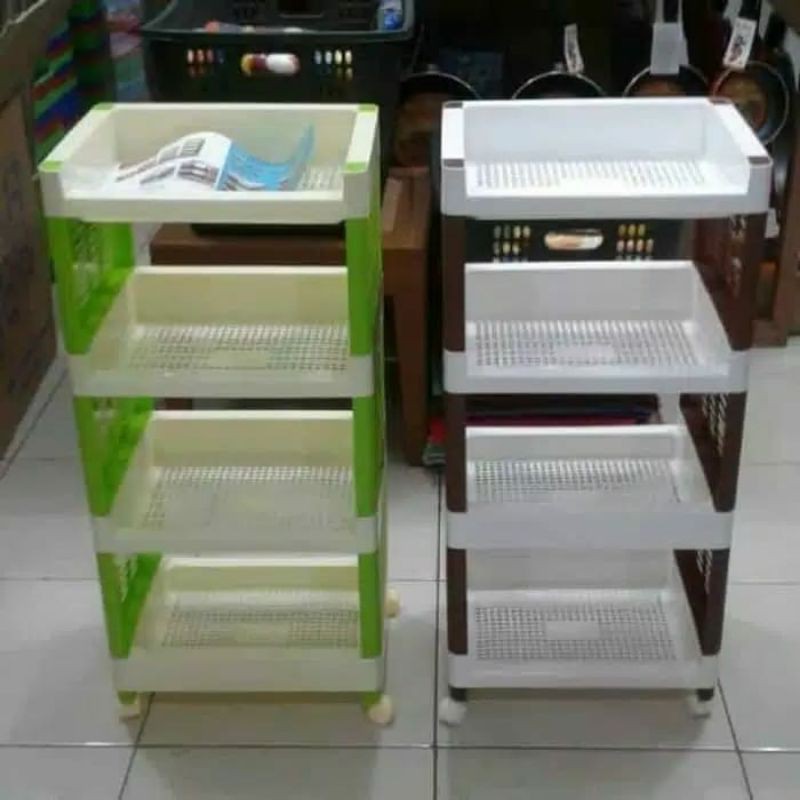 Rak Plastik Susun 4+Roda