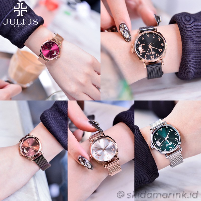 Julius JA-1146 / JA1146 ORIGINAL Jam Tangan Wanita Korea Stainless steel Desain Cantik dan Elegan