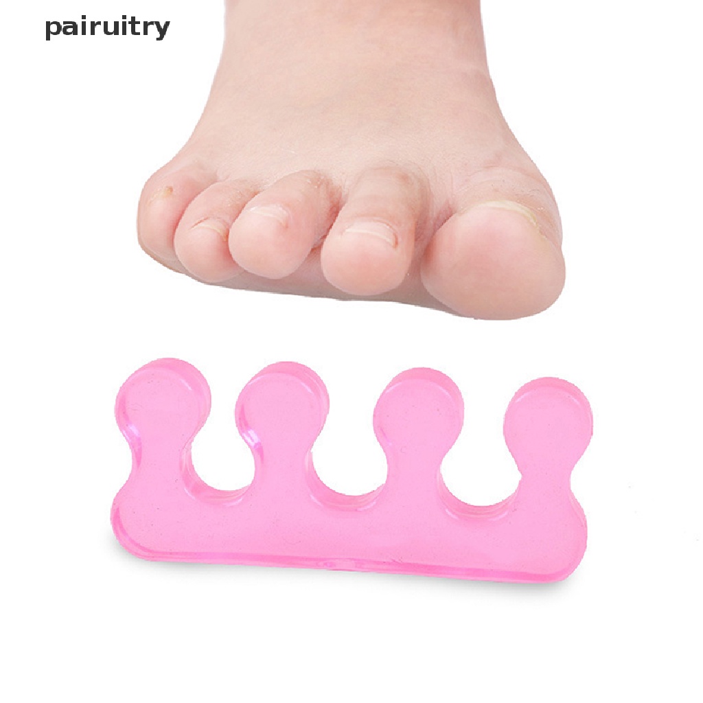 Prt 2Pcs Separator Jari Kaki Bahan Silikon Lembut Flexible Untuk Manicure / Pedicure PRT