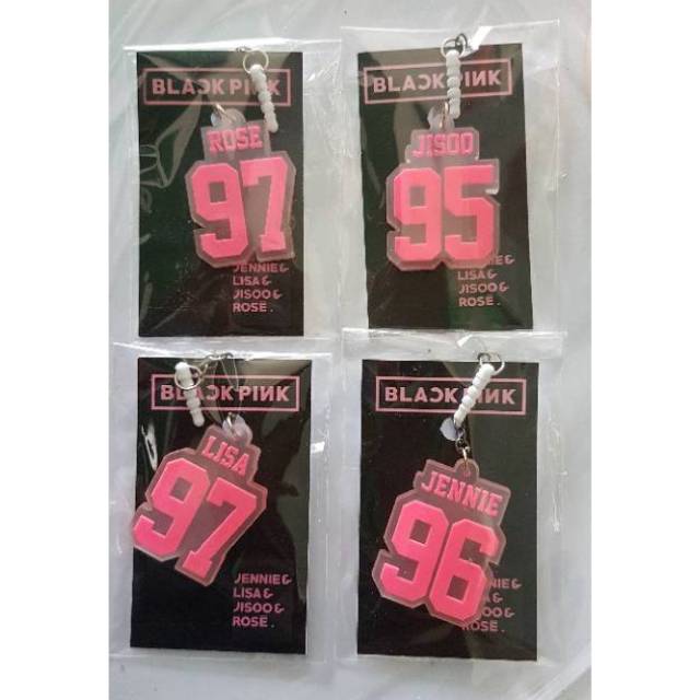 BP pluggy strap hp member &amp; logo blackpink gantungan handphone