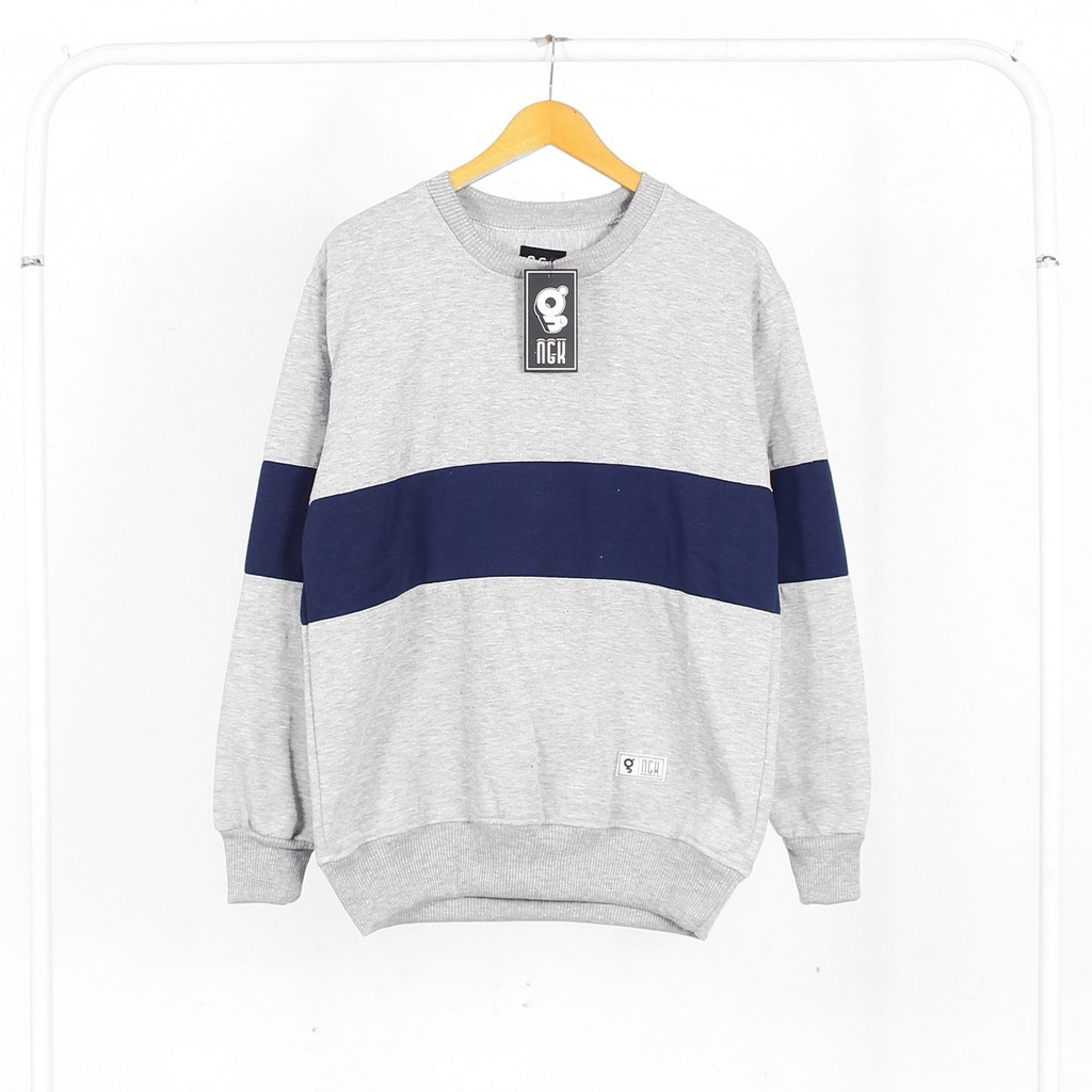 Sweater Crewneck Kombinasi Warna Pria Wanita Original Distro Brand NGK Crunek Warna 3 in 1 g Premium Oversize Unisex