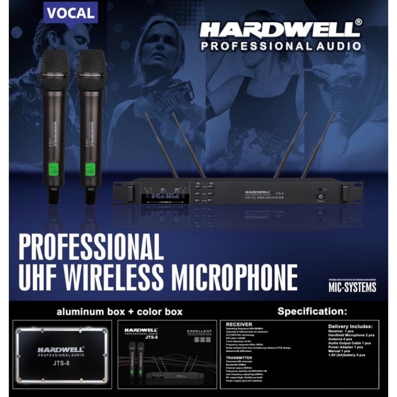 PROFESIONAL mic wireless hardwell JTS 8 jts8 microphone profesional original hardwell