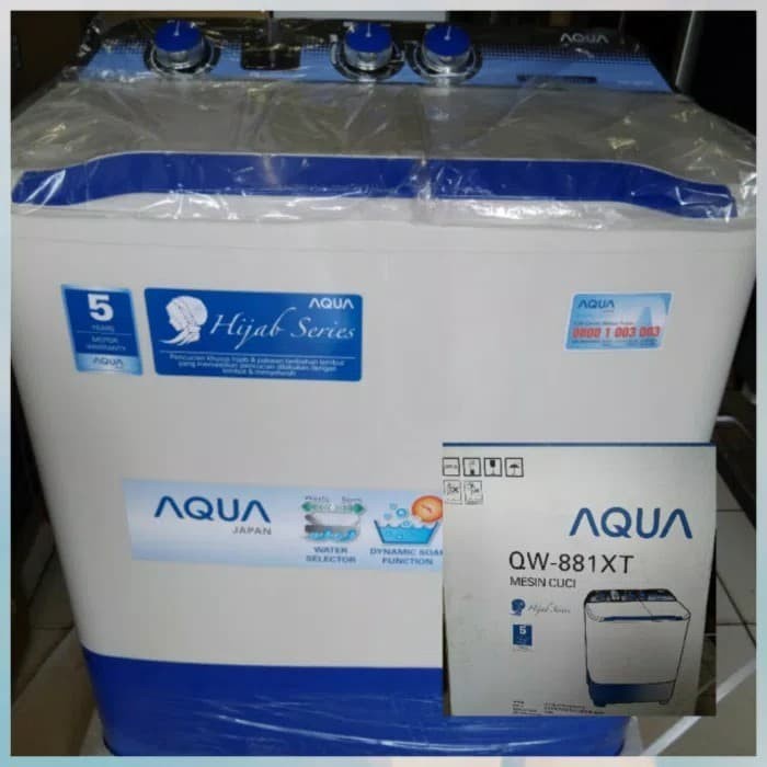MESIN CUCI AQUA 8 KG 2 TABUNG QW 881 XT KHUSUS BOGOR DAN DEPOK
