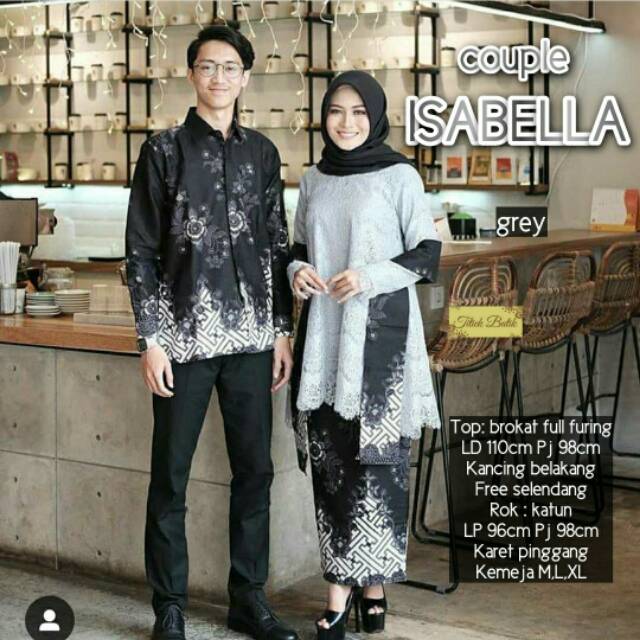 Restok Sarimbit  Batik  Set Kebaya brukat full furing free 