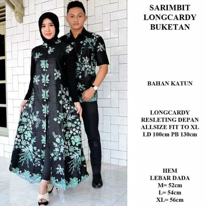 open dropship BAJU COUPLE BATIK SARIMBIT LONGCARDY BATIK BUKETAN BATIK COUPLE MODERN