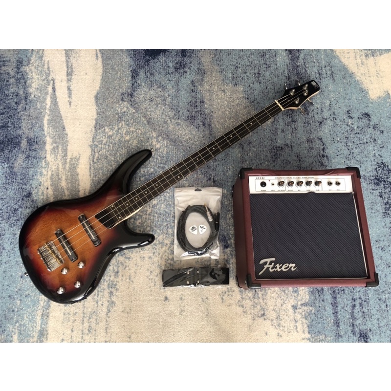Paket Gitar Bass Elektrik/Listrik ibanez Sdgr (Sunbrust)