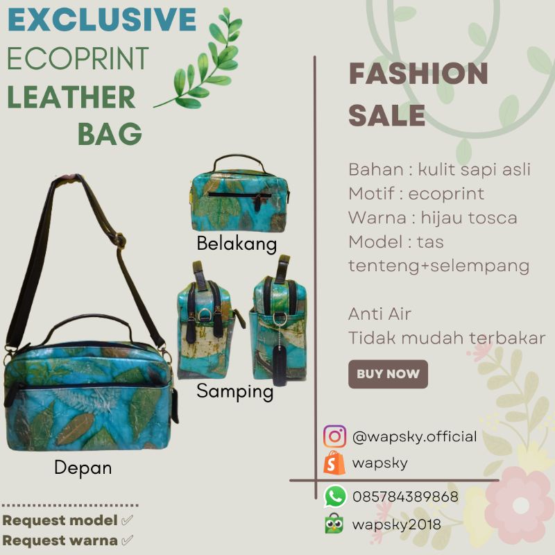 Tas kulit ecoprint
