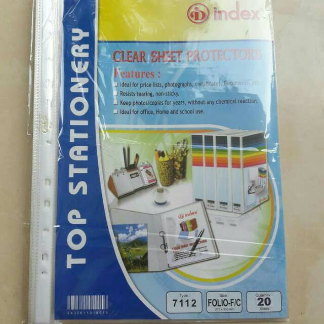 

PP Pocket/Sheet Protectors Index Folio isi 20