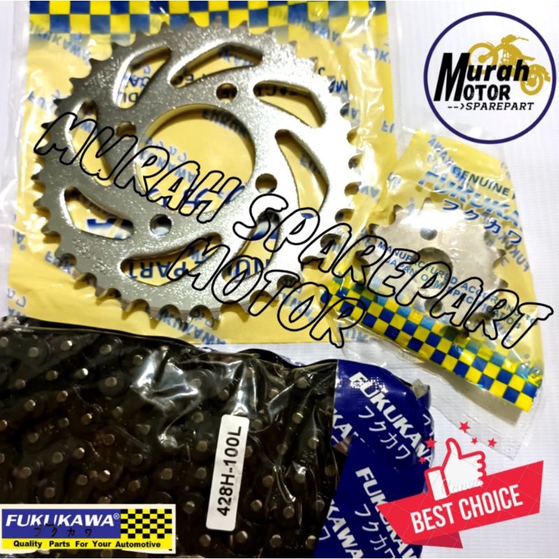 GEAR GIR SET GEAR PAKET KOMPLIT SUZUKI SMASH OLD KARBU SHOGUN 110 428H-100L FUKUKAWA