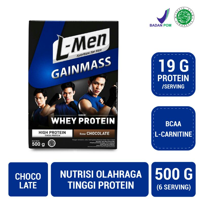 

L-men Gainmass Chocolate 500gr - Suplemen Penambah Berat Badan dan Massa Otot