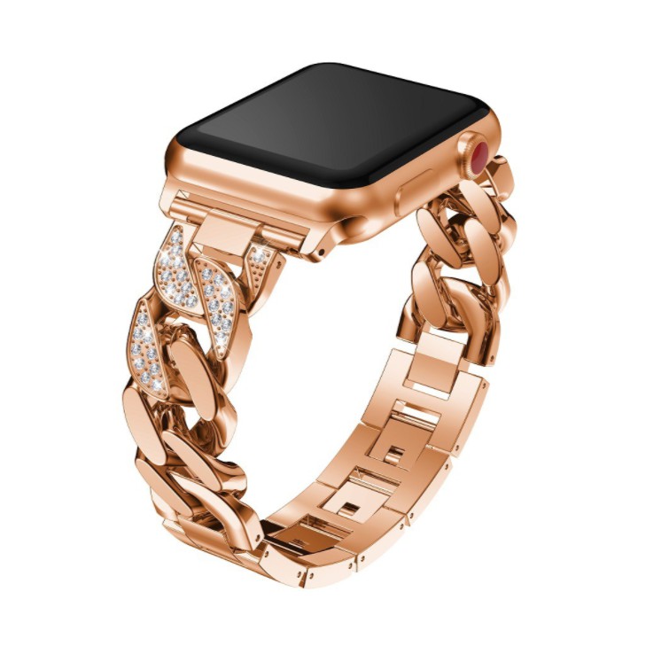 Tali Chic Strap Metal Stainless Steel Cantik Untuk Apple Watch 40mm 38mm