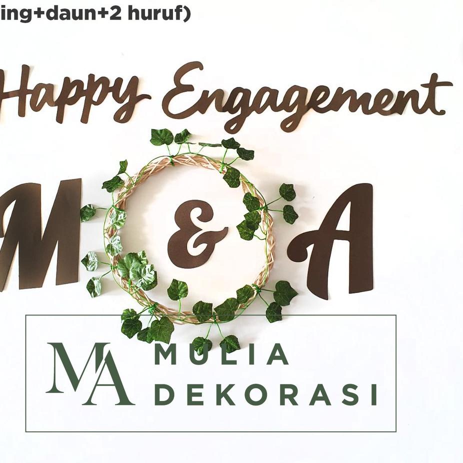 ✬ Ring Rotan Lingkaran Dekorasi Backdrop Lamaran Nikahan + Inisial Huruf - Ring Lengkap ❃