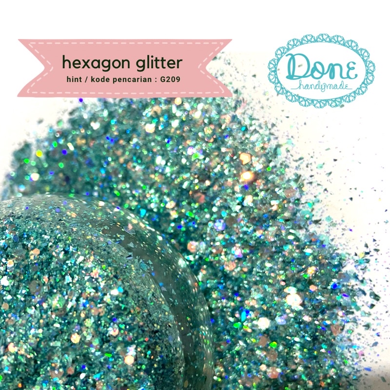 Done handymade glitter slime glitter nail art scrapbooking g209 glitter hexagon