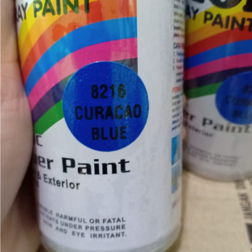 DITON Spray Paint Acrylic Lacquer Paint Pilox Cat Semprot - 8216 Curacao Blue / Biru Metallic / Blue Lagoon (150cc/Kecil)