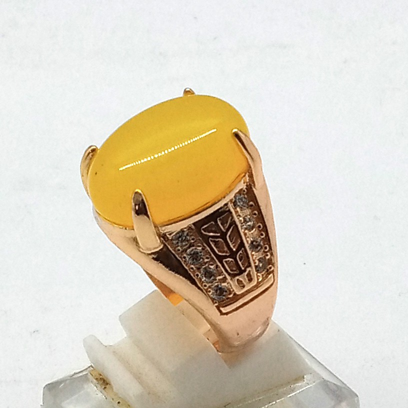 Cincin Batu Giok Kuning Indah Batu Asli