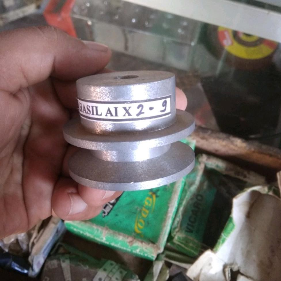 pulley pully mesin 2 inc lobang as 9 mm