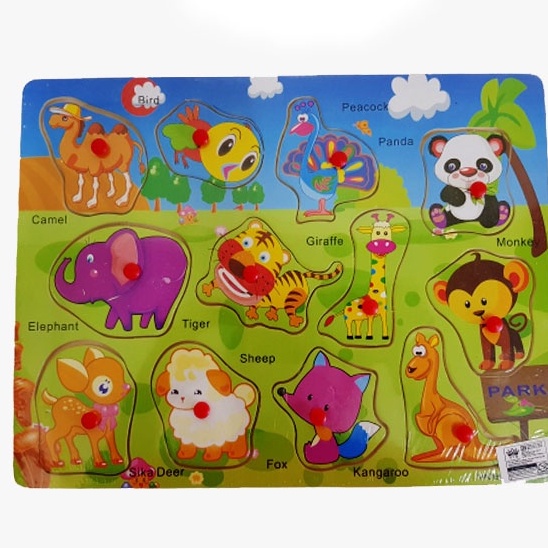 (BISA COD) Mainan Edukasi anak Puzzle Kayu Animal/ Mainan Bongkar Pasang 22-8 JIGSAW PUZZLE KAYU KNOB MAINAN KAYU EDUKASI EDUKATIF ANAK BAYI BALITA-NO 3