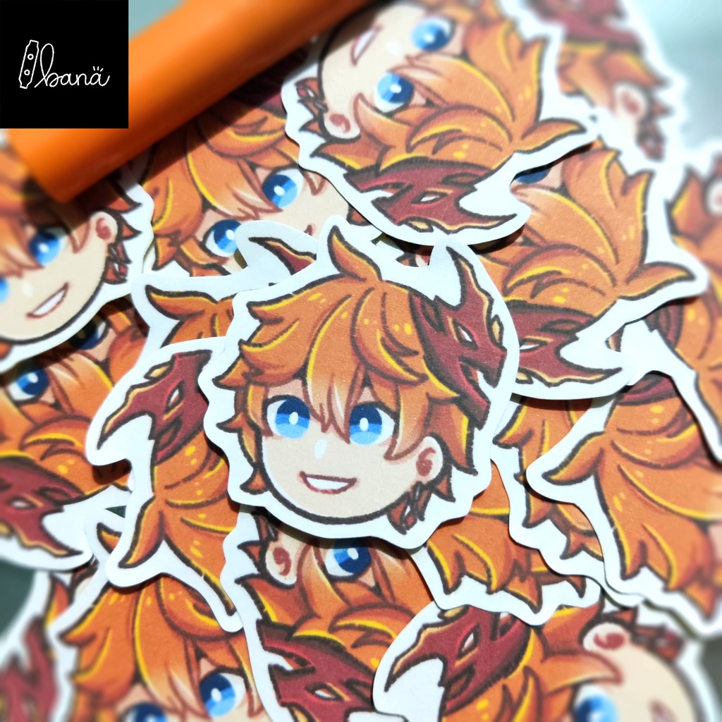 

Stiker CHILDE Genshin Impact (isi 4 biji) Non-Waterproof stiker mini BIJIAN | BANA
