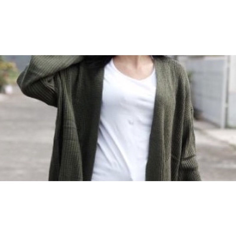 Shabby Pullover Cropped OVERSIZE CROP BION OUTER  NALOVA CARDI  KANCING OVERSIZED LAVELLA-Army