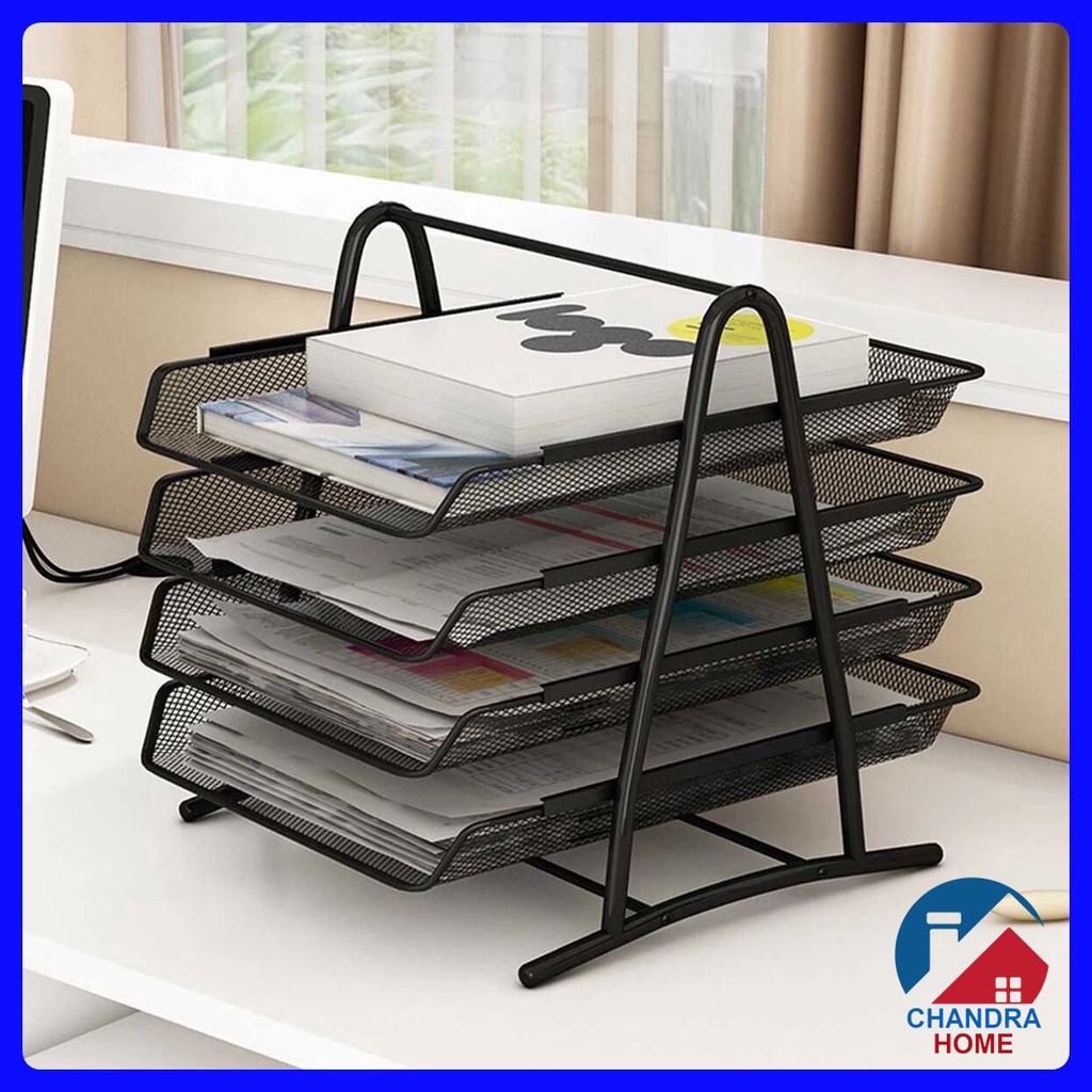 

Rak Dokumen Meja Rak Dokumen Kertas File Sebaguna - Latte 4 tier document tray