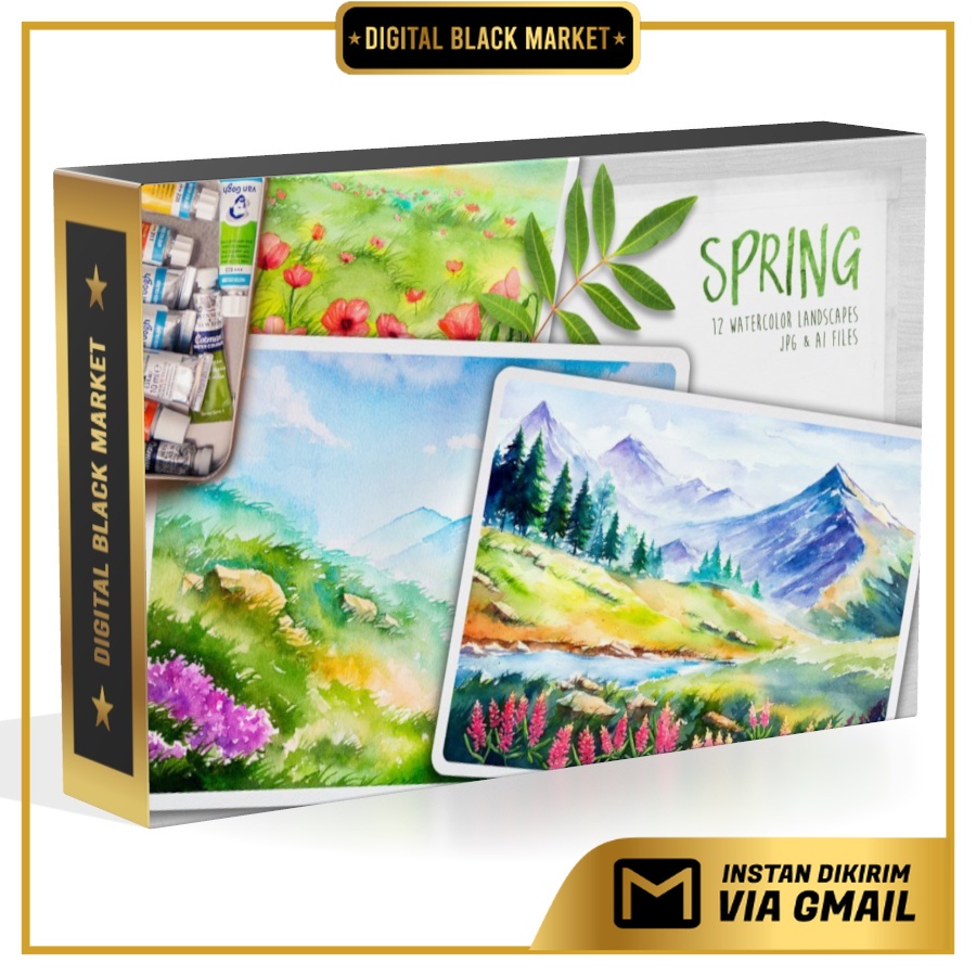 Spring Landscapes Watercolor - Vector Designs