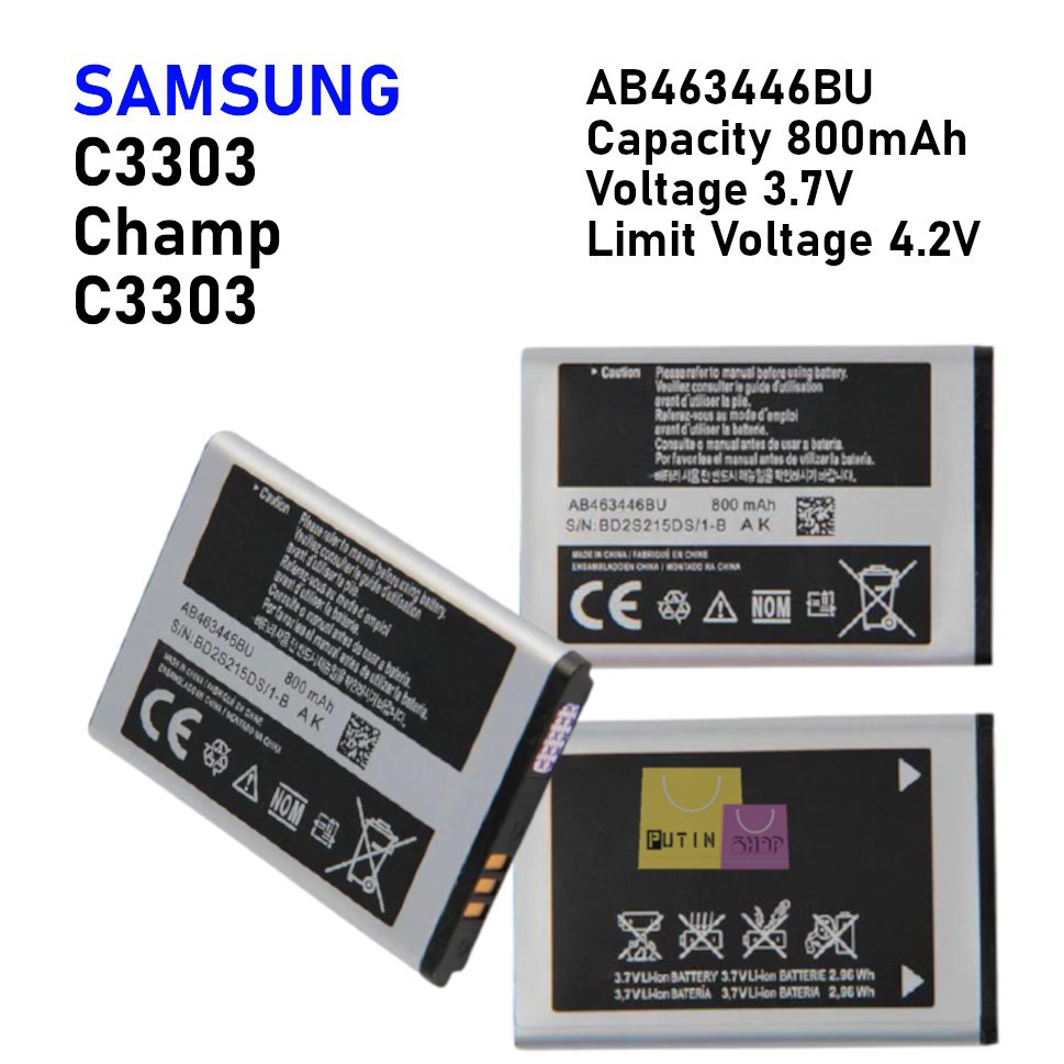 (P) Baterai Batre Battery Original Samsung C3303 / X208 / AB553446BU / Samsung galaxy Champ / C140 C3303 C3300 E1272 E250