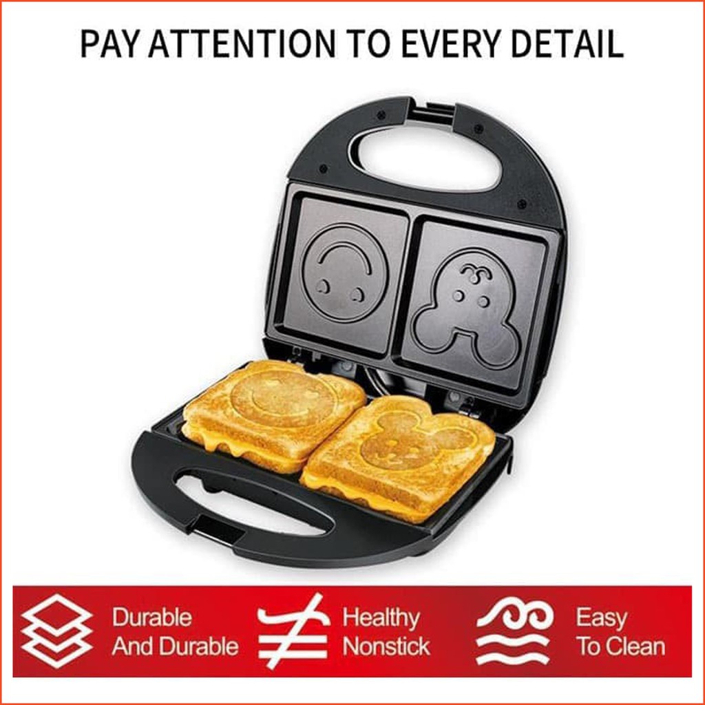 Sonifer Waffle Maker Cartoon Plate SF-6065 Mesin Panggang Roti Listrik