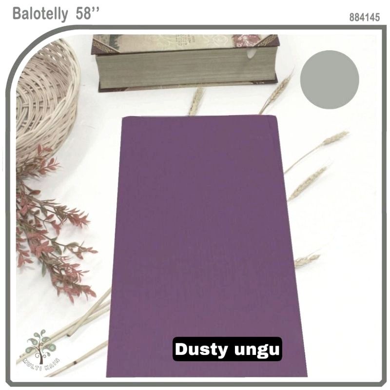 Bahan multi Kain Balotelly / Balotelli / baloteli Polos high twist polyester Meteran Harga Grosir-Dusty ungu