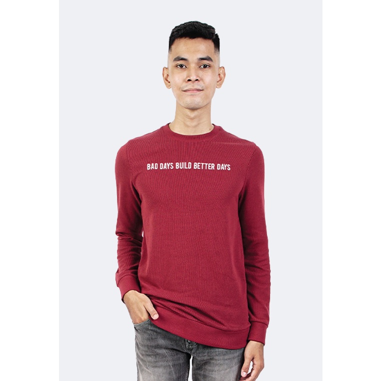 MANZONE Sweater Pria SLIM FIT Koch-Maroon