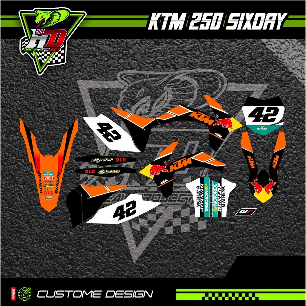 DECAL KTM 250 SIXDAY DECAL SIXDAY STRIPING KTM 250 STRIPING SIXDAY 08