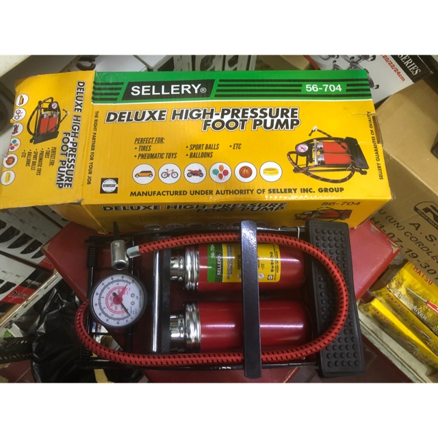 Pompa injak 2 tabung Sellery / Pompa sepeda