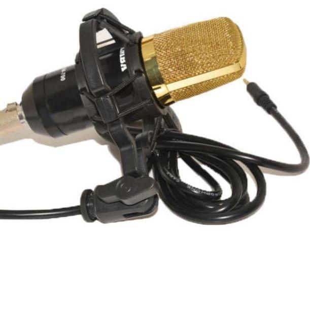 ☺ Mikrofon Karaoke Karoke Studio Kondenser+Holder Stand Kabel/Mic Rekaman HP Laptop Youtuber Streami