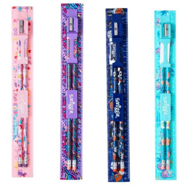 

Smiggle Explore Ruler Combo Penggaris Penghapus Peraut Pensil Original