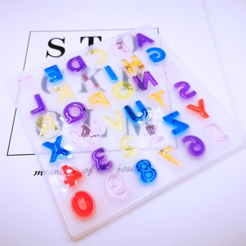 SIY  Crystal Epoxy Resin Mold Alphabet Letter Number Keychain Pendant Silicone Mould