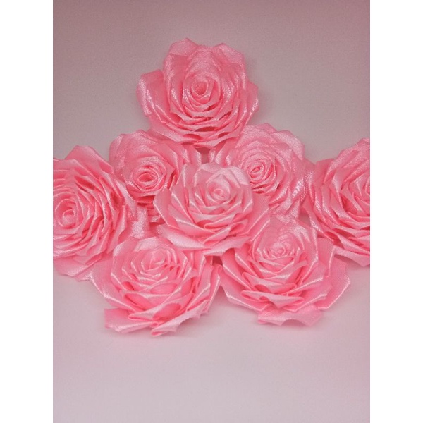 

bunga mawar pita satin pink