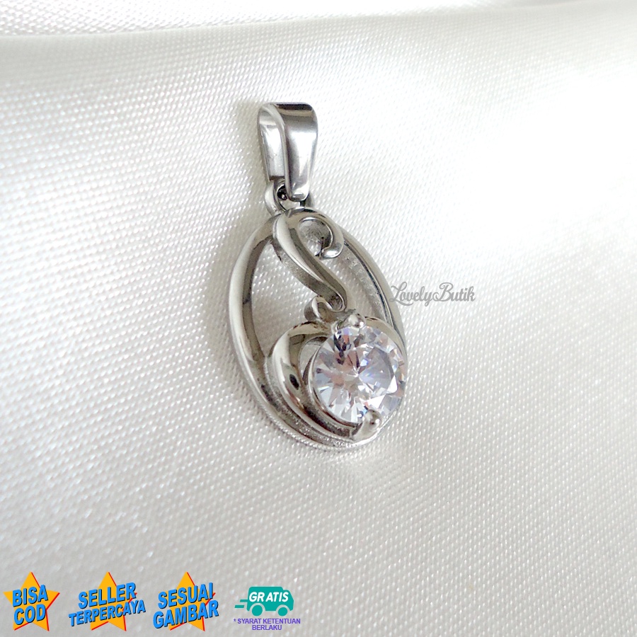 Lovelybutik -  Liontin Titanium Anti Karat 3lice Liontin Tanpa Kalung Titanium