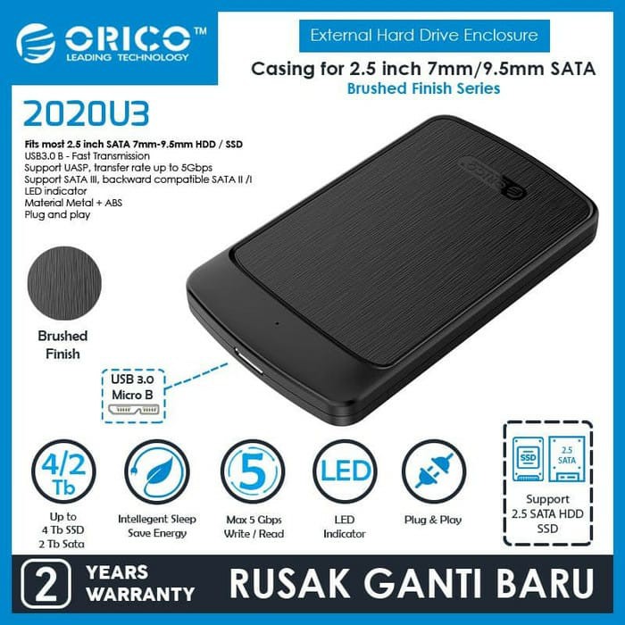 Orico 2020U3 Enclosure SSD &amp; HDD 2,5inch SATA
