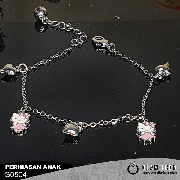 Gelang Rantai anak  Elokiti Pink Dress G0504 GRAS