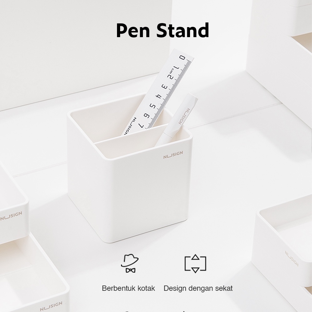 Nusign Pen Holder / Tempat Pulpen Berbentuk Kotak Mudah Dibersihkan NS011