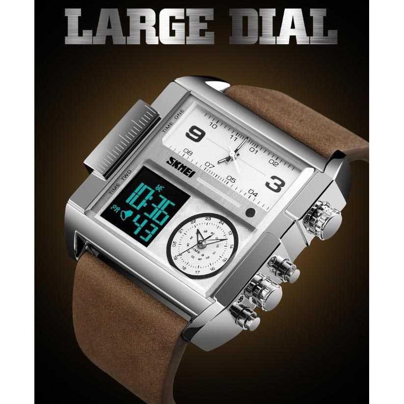 SKMEI Vogue Jam Tangan Digital Analog Pria - 1391 [Black/Coffee]